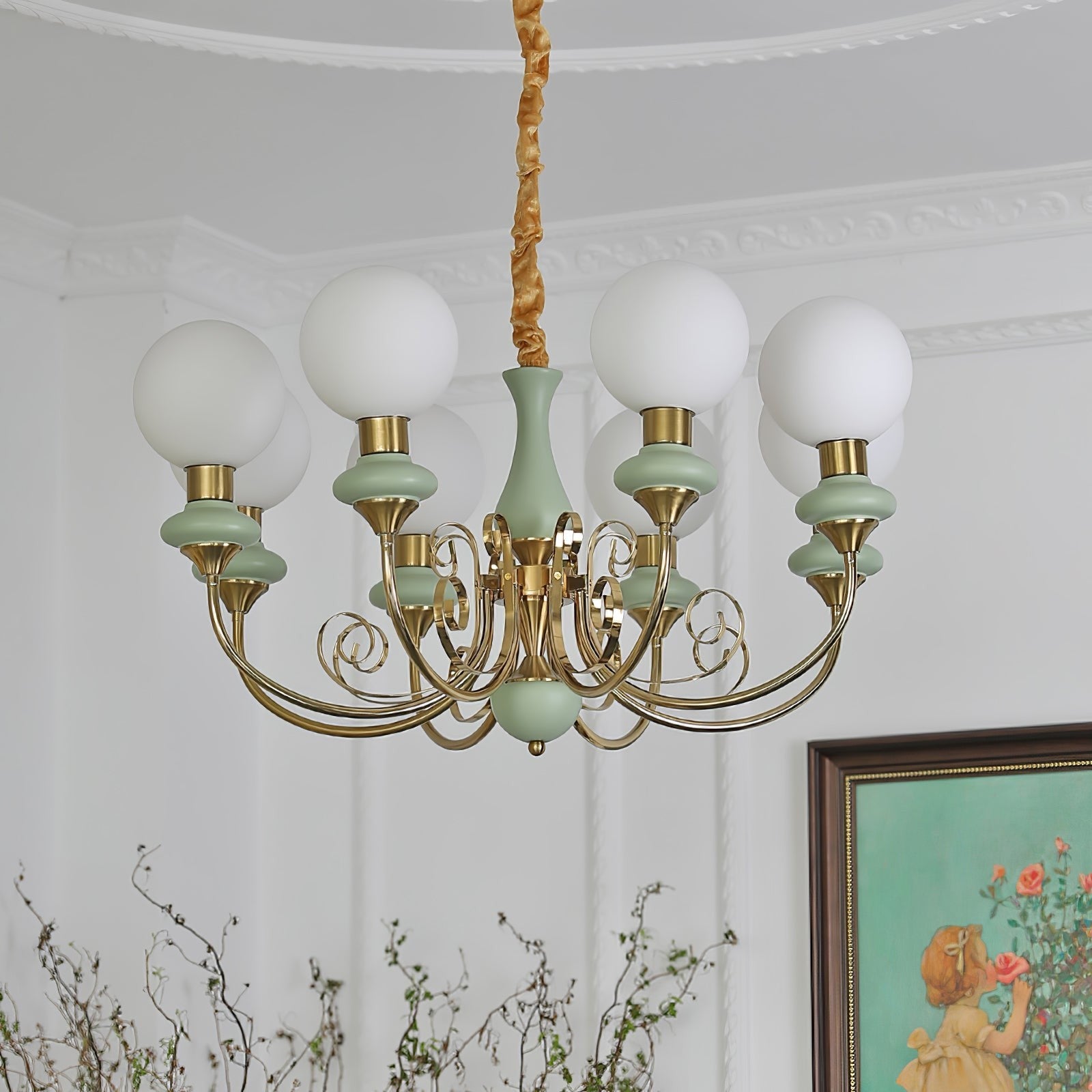Onyx Glow Glass Chandelier