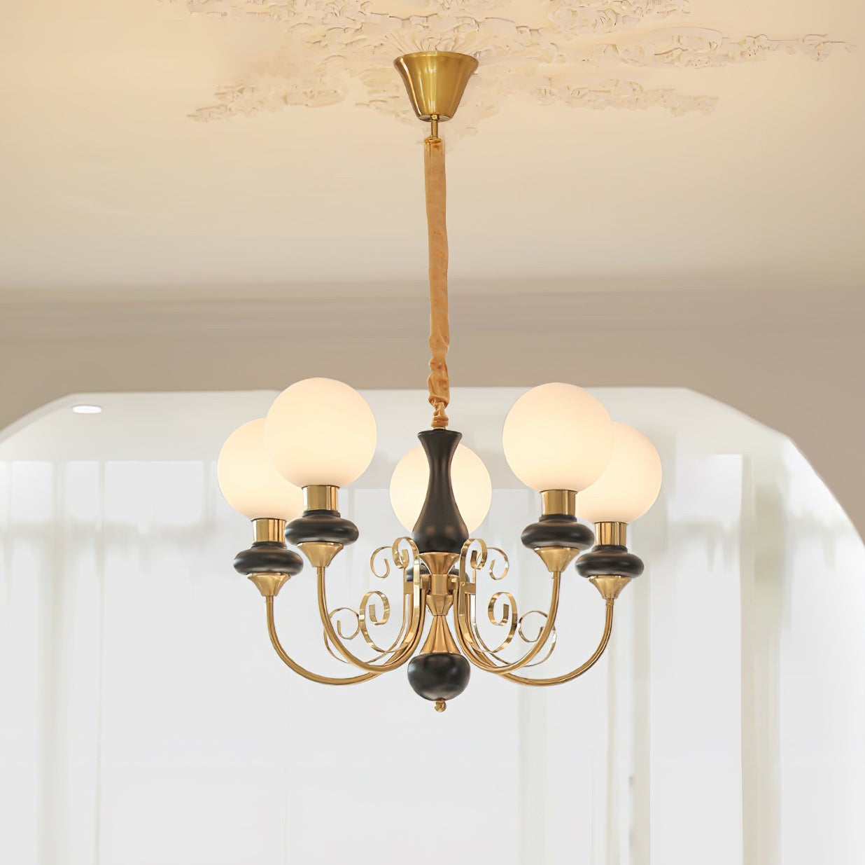 Onyx Glow Glass Chandelier