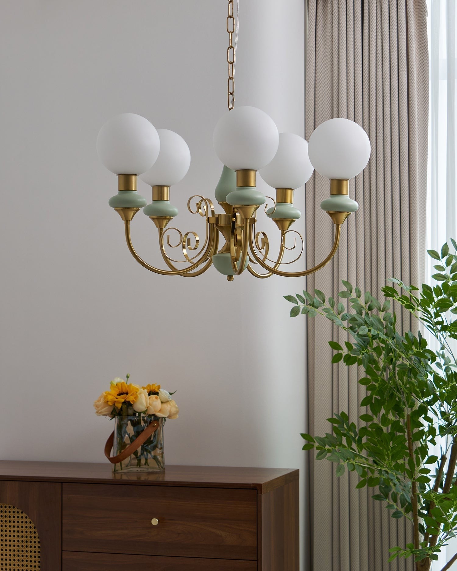 Onyx Glow Glass Chandelier