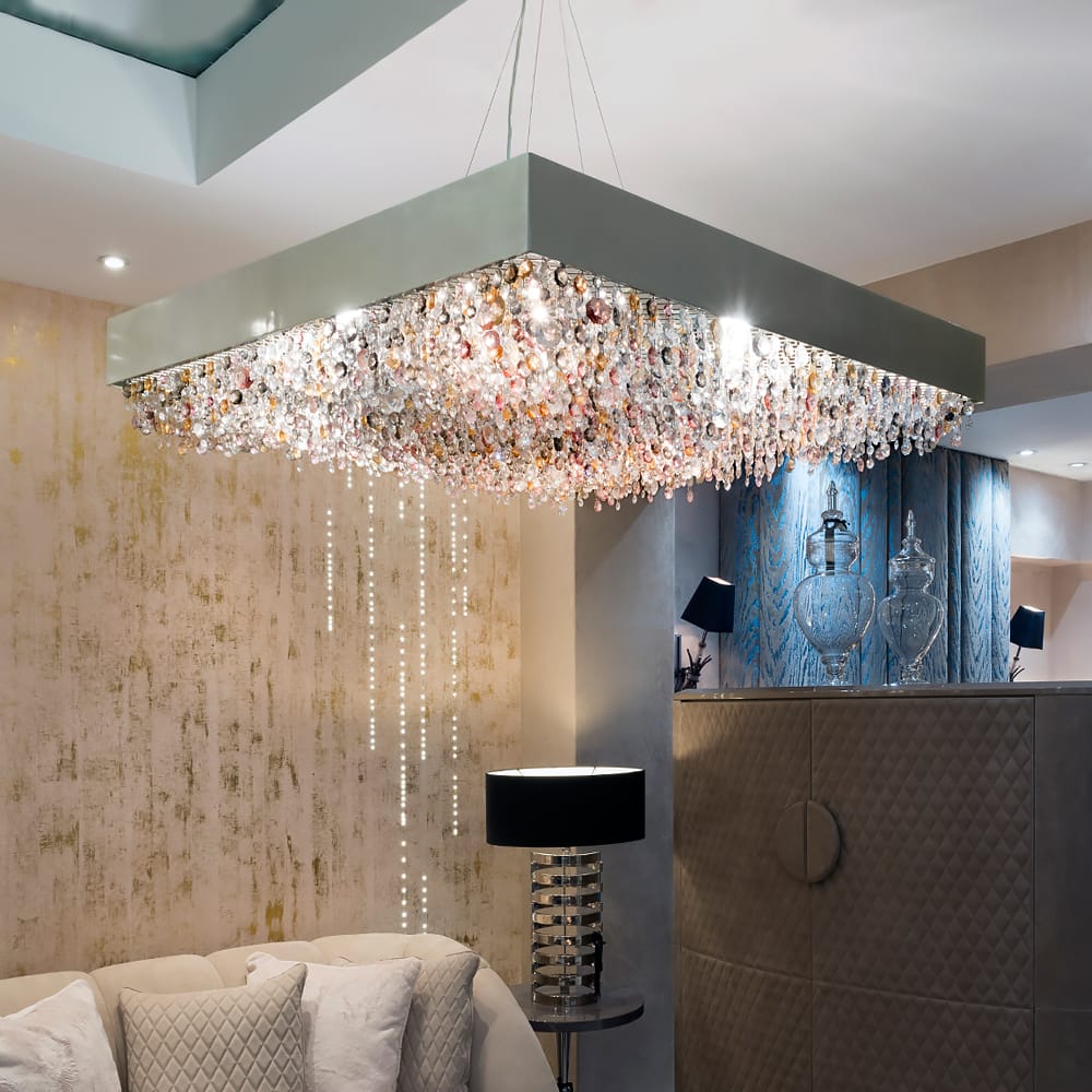 Opulent Multicolor Modern Square Chandelier