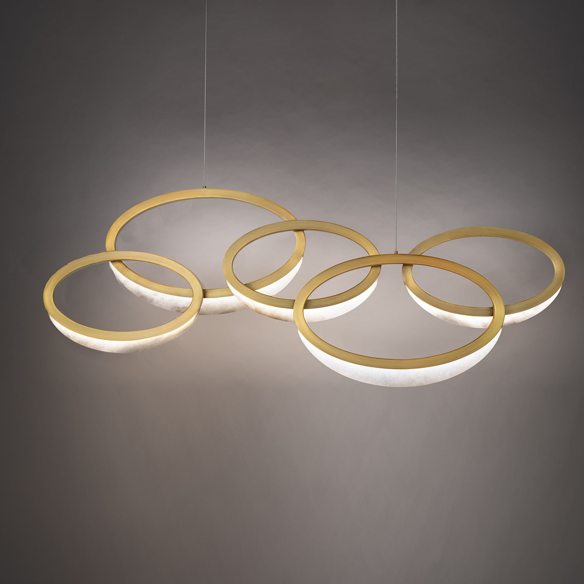 Orion 45.5" Wide Aged Brass LED Chandelier