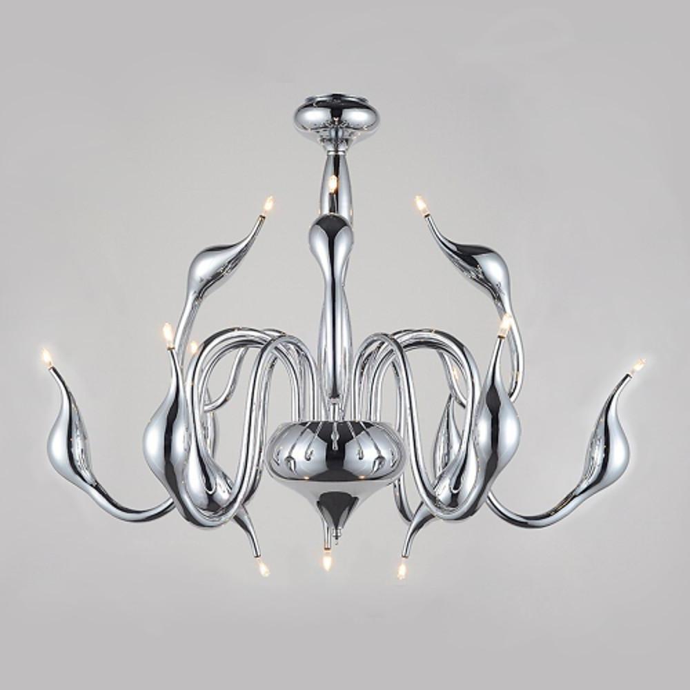 24-Inch Chrome Modern Iron Chandelier
