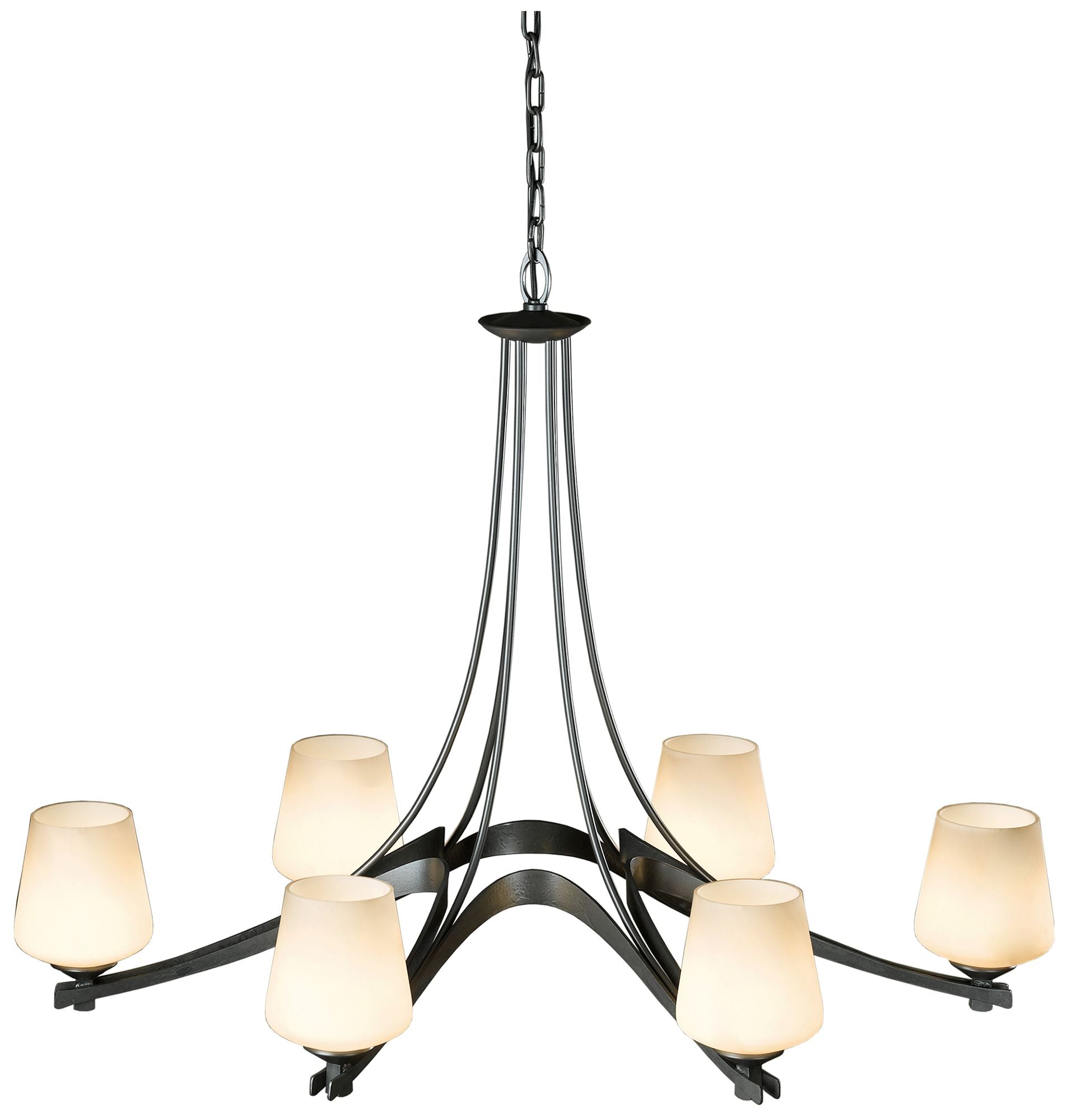 Oval Ribbon 38.5" Wide Dark Smoke 6-Light Chandelier