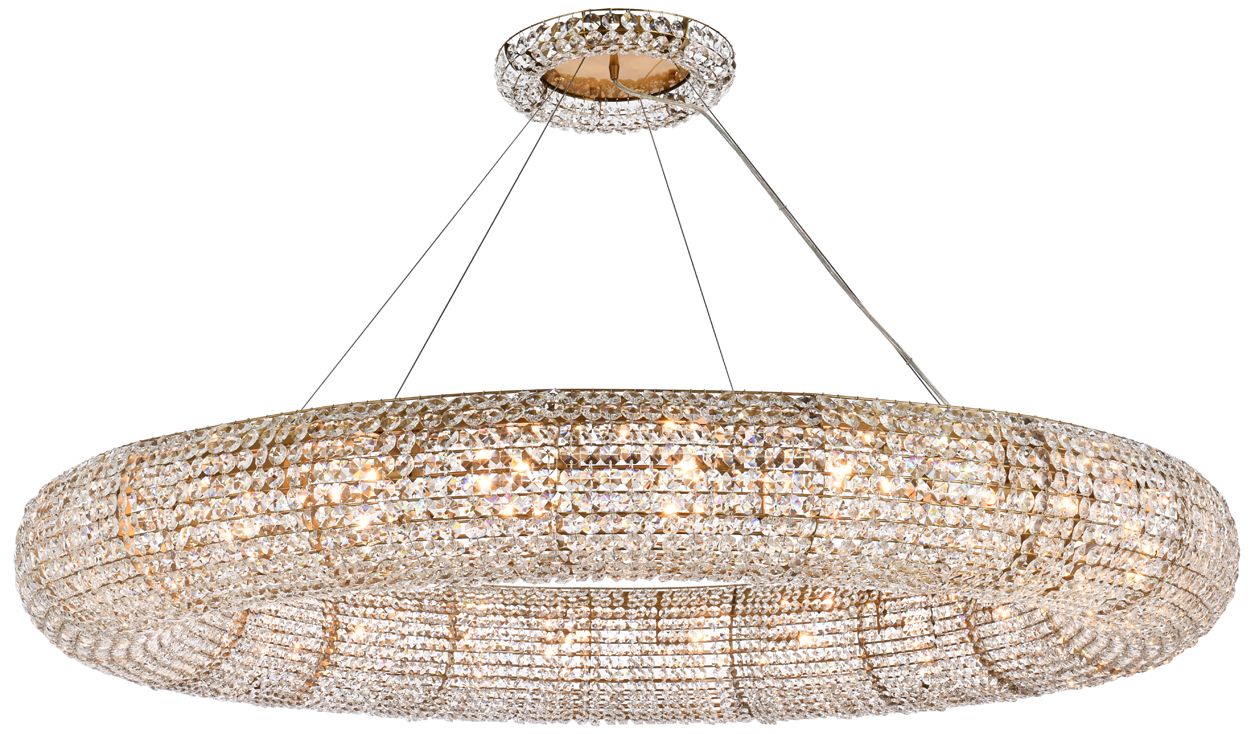 Paris 24-Light Brass Chandelier Clear
