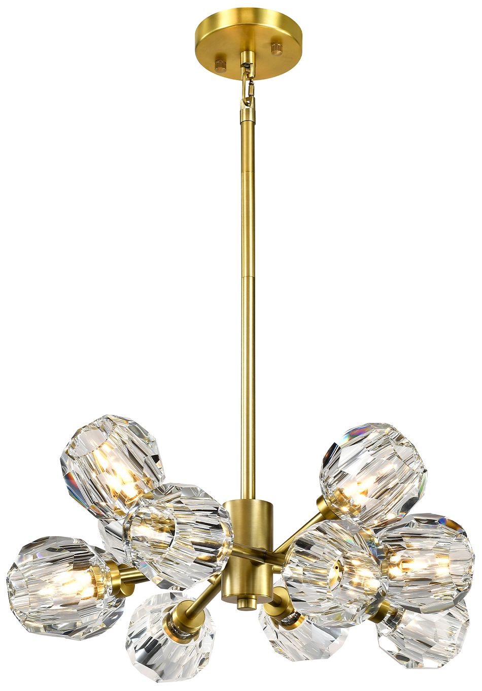Parisian 12-Light 24-Inch Sputnik Aged Brass Chandelier