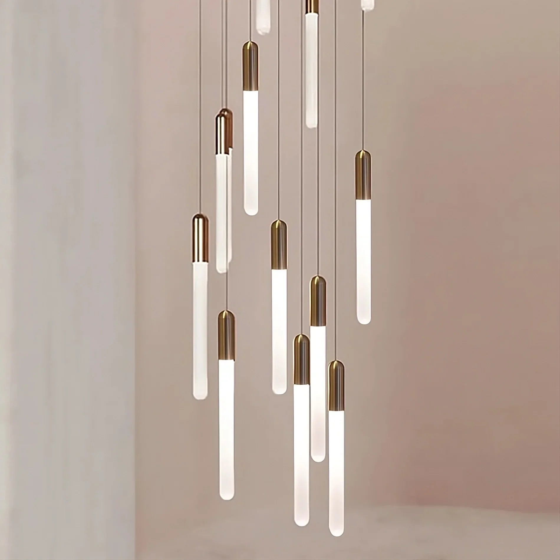 Villa Forci Duplex Staircase Foyer Chandelier, Gold
