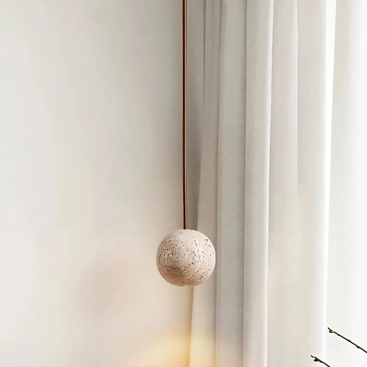 Travertine Ball Pendant Light Fixture
