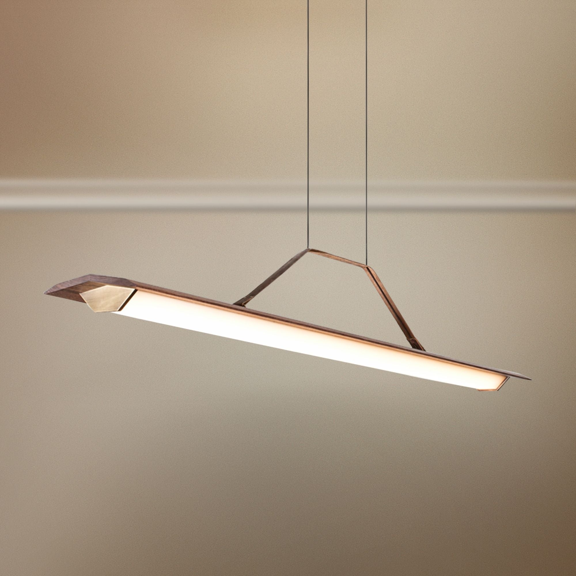 Penna 64.5"W Brass 2700K LED Kitchen Linear Pendant