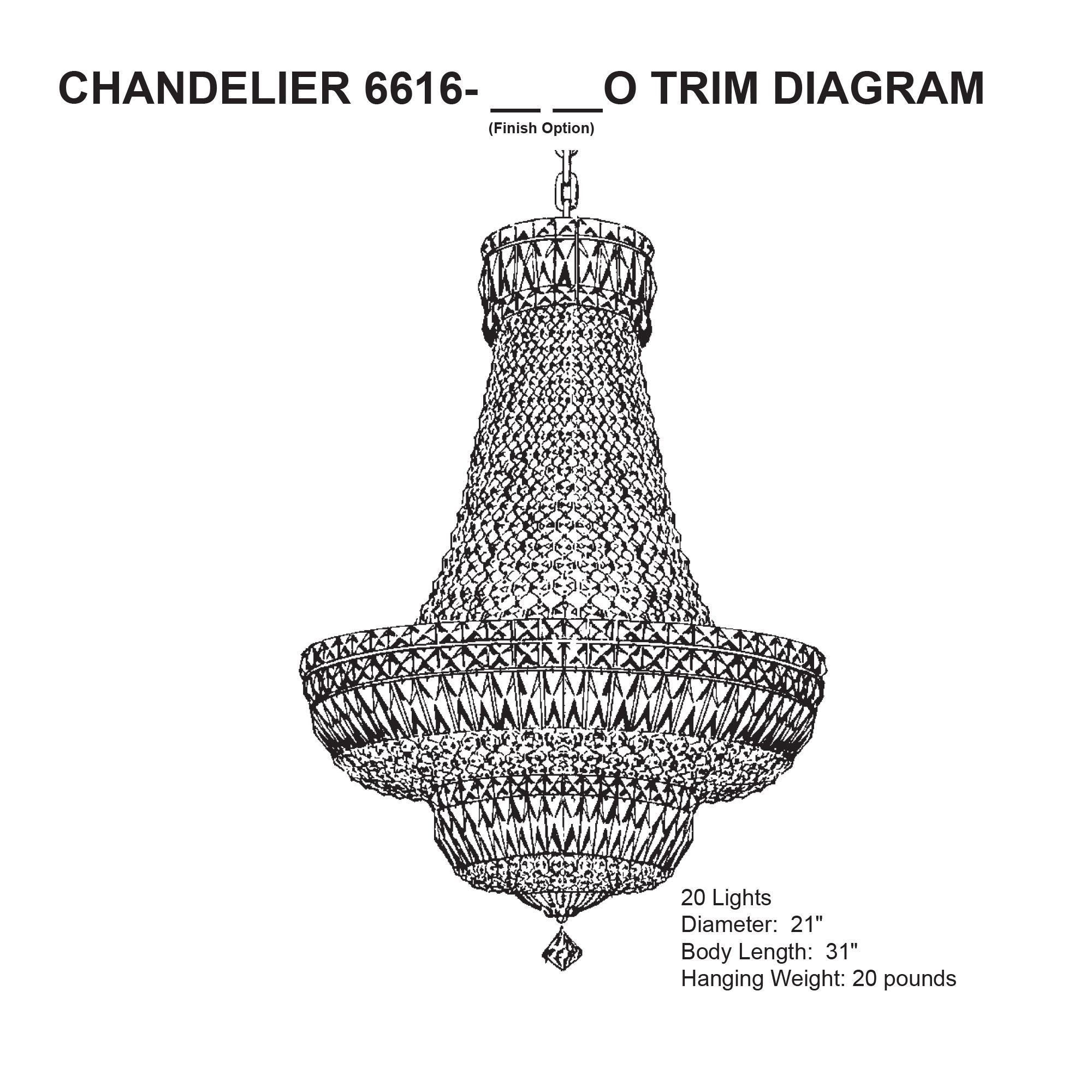 Petit Crystal Deluxe 31"H X 20-Light Chandelier