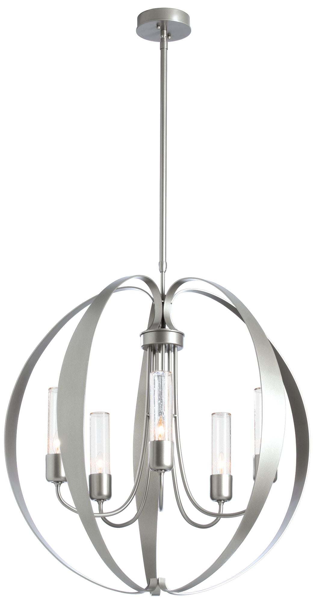 Pomme Outdoor Steel Finish Clear Chandelier