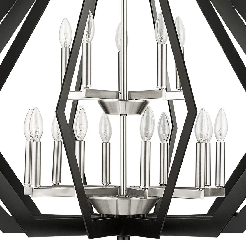 Prism 15-Light Black Foyer Chandelier