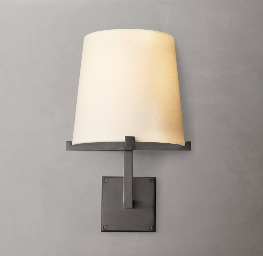 Pauillac Fabric Shade Grand Wall Light, Bedroom Wall Sconce, detail 8