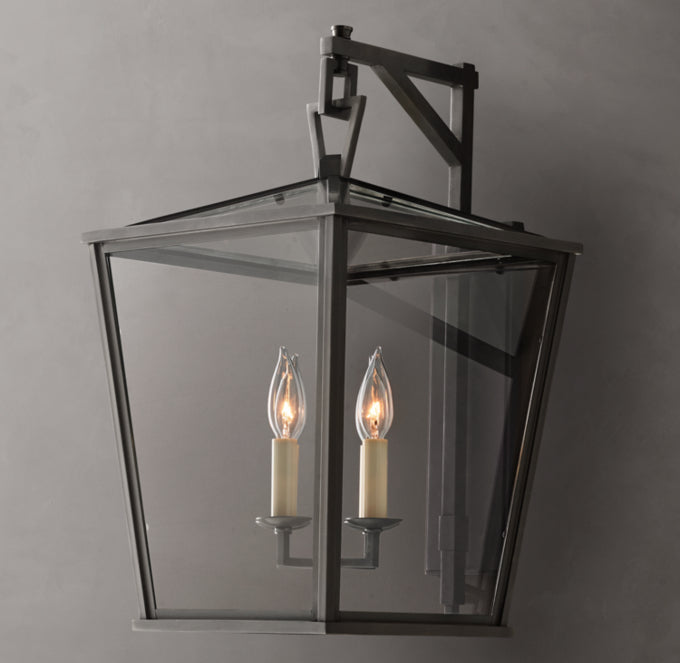 19th C. English Openwork Exterior Sconce 22", Outdoor Wall Light, detail 2
