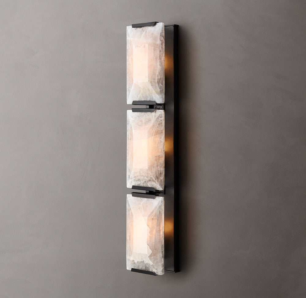 Harlow Calcite Triple Wall Light, Bedroom Wall Sconce, detail 9