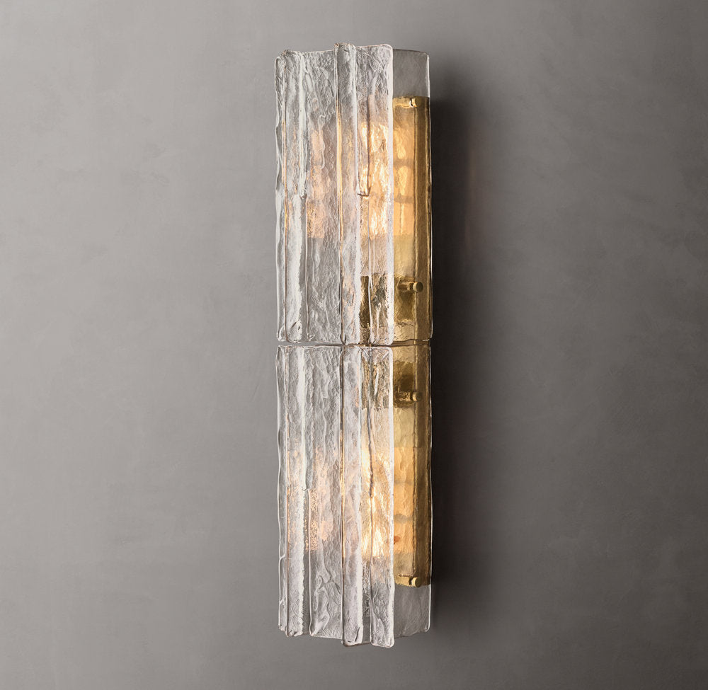 Lattice Clear Glass Wall Light 30", Bathroom Wall Sconce, detail 3