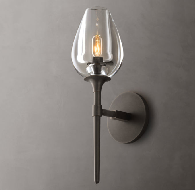 Tulip Single Wall Light, Bathroom Wall Sconce, detail 18