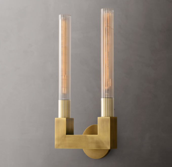 Cannele Double Wall Light, Bathroom Wall Sconce, detail 14