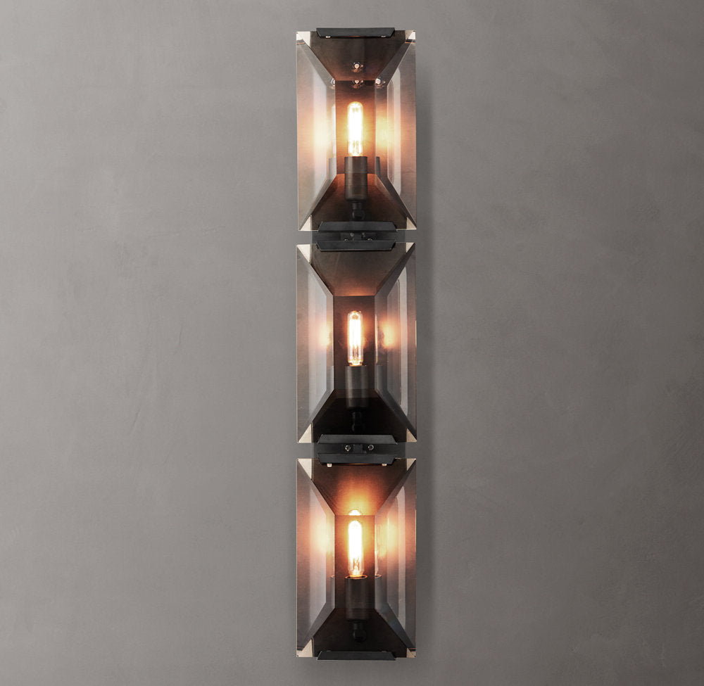 Harlow Crystal Triple Wall Light, Bedroom Wall Sconce, detail 10
