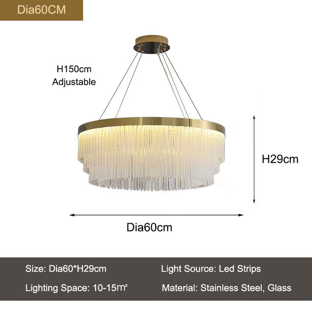 Ivetri Glass Modern Chandelier