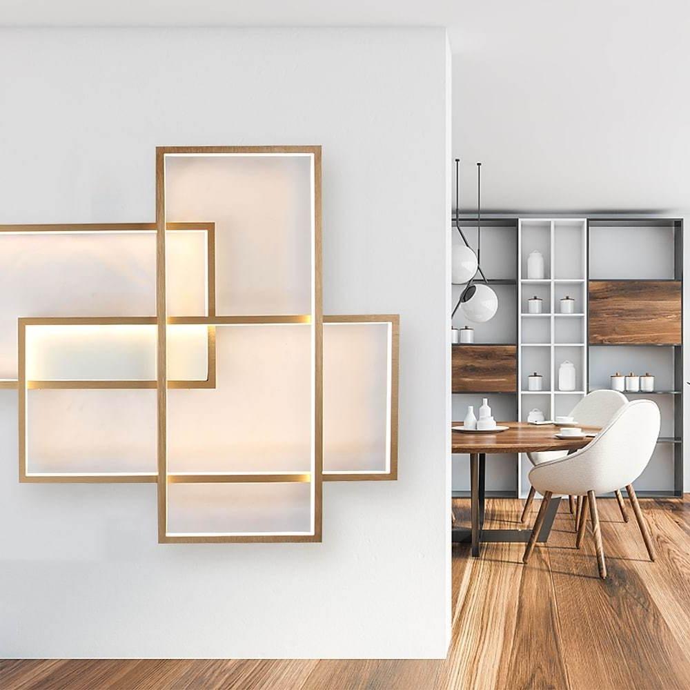 Rectangular Hybrid Flush Mount Ceiling Light with 1 LED