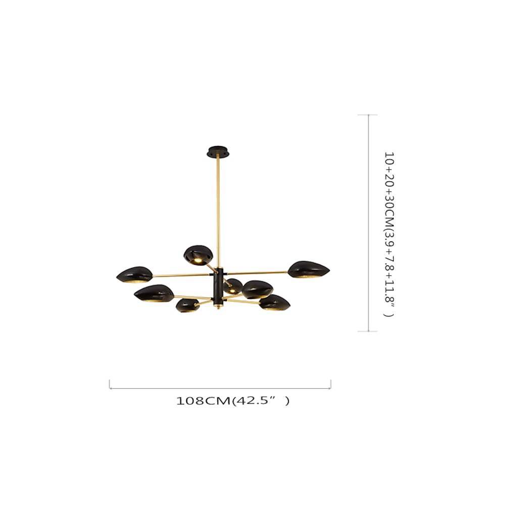Artistic Black Farmhouse Chandelier with 8 LED Angled