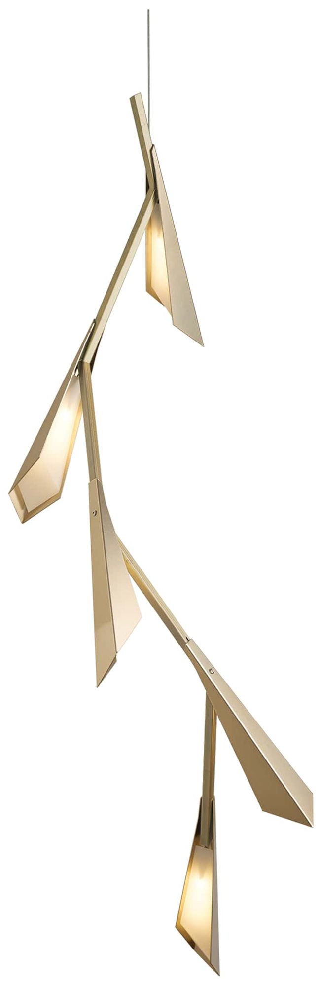 Quill 16" Wide Soft Gold Vertical LED Chandelier