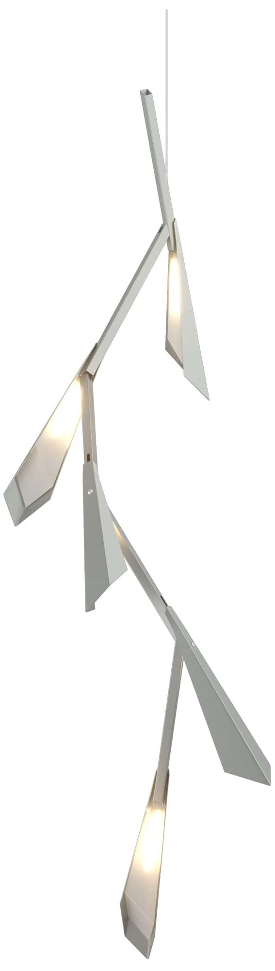 Quill 16"W Vintage Platinum Vertical LED Chandelier