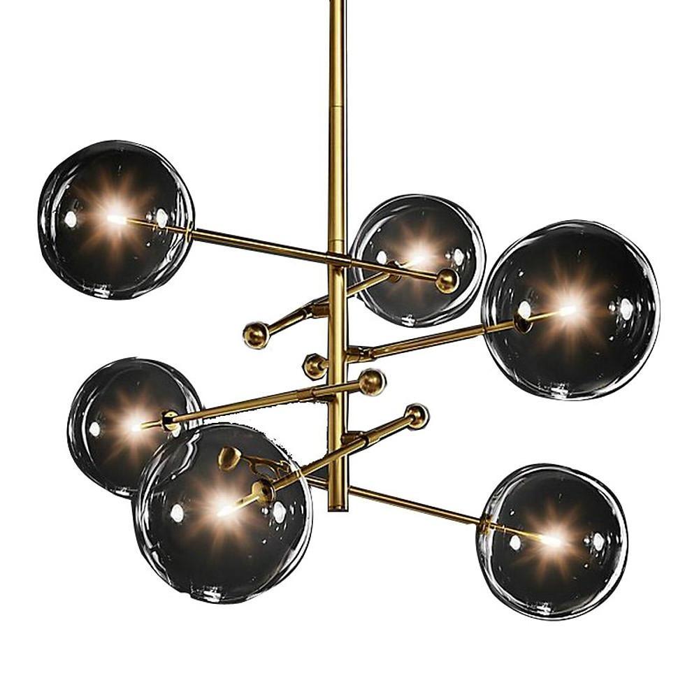 Geometrical Globe Chandelier Lamp Metal Glass Kitchen