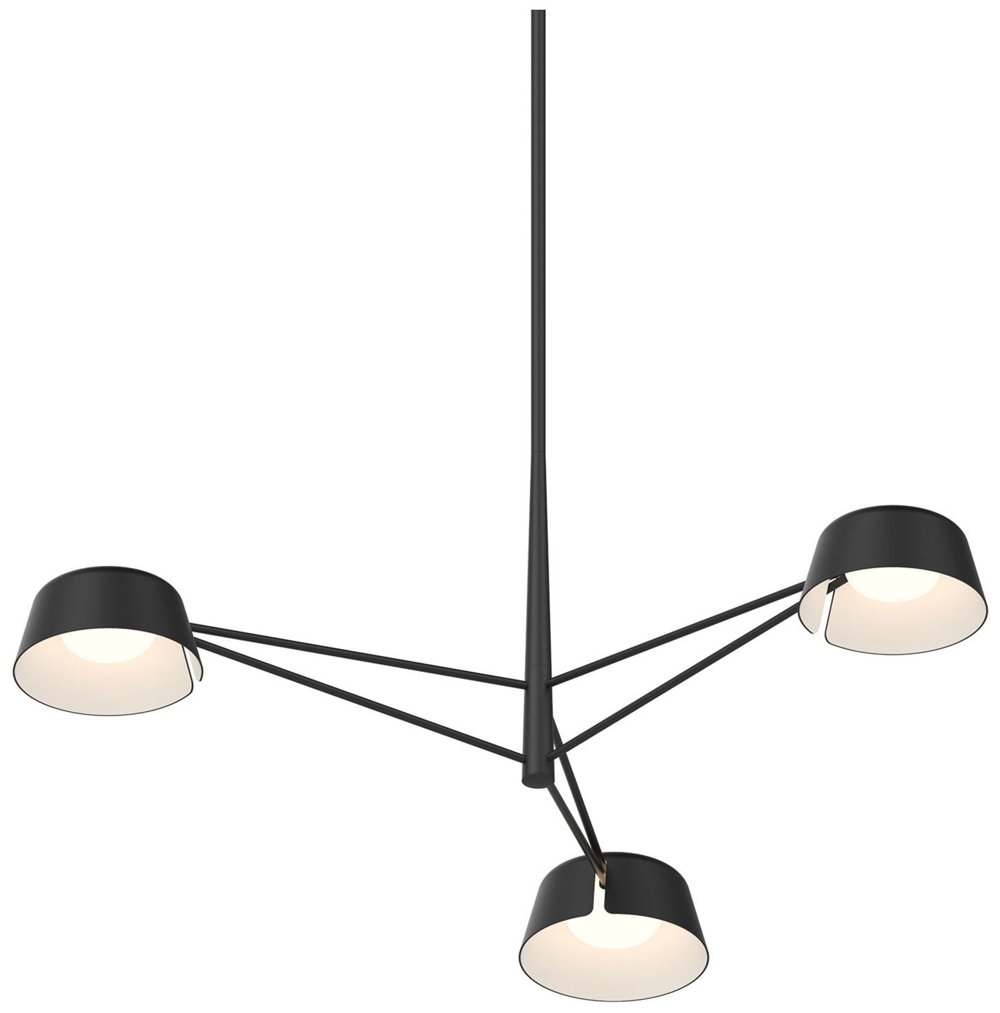 Ray 3-Light Satin Black Frame Round Chandelier
