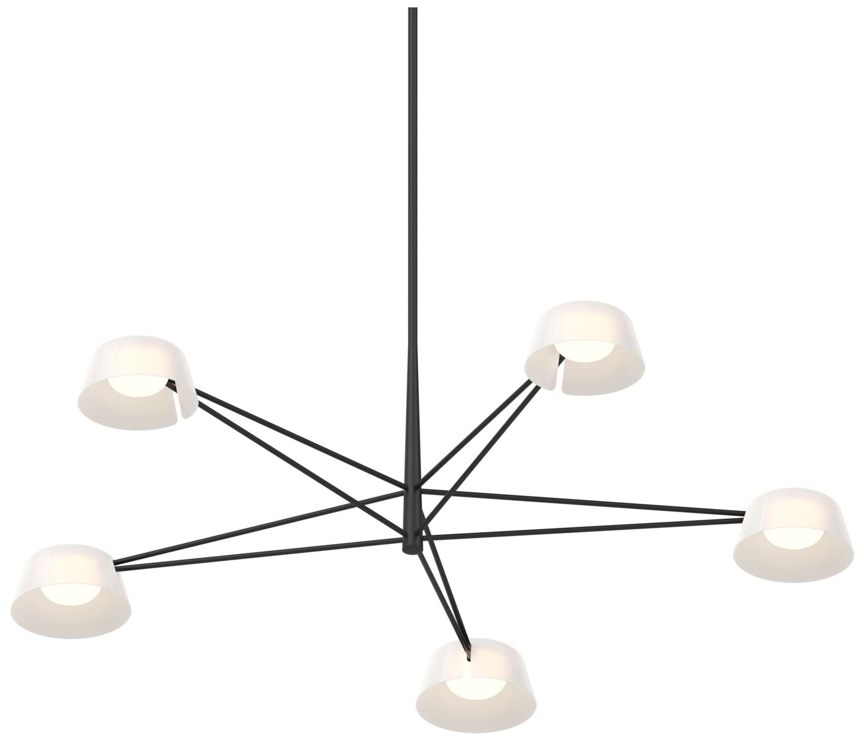 Ray 5-Light Satin Black Frame Round Chandelier