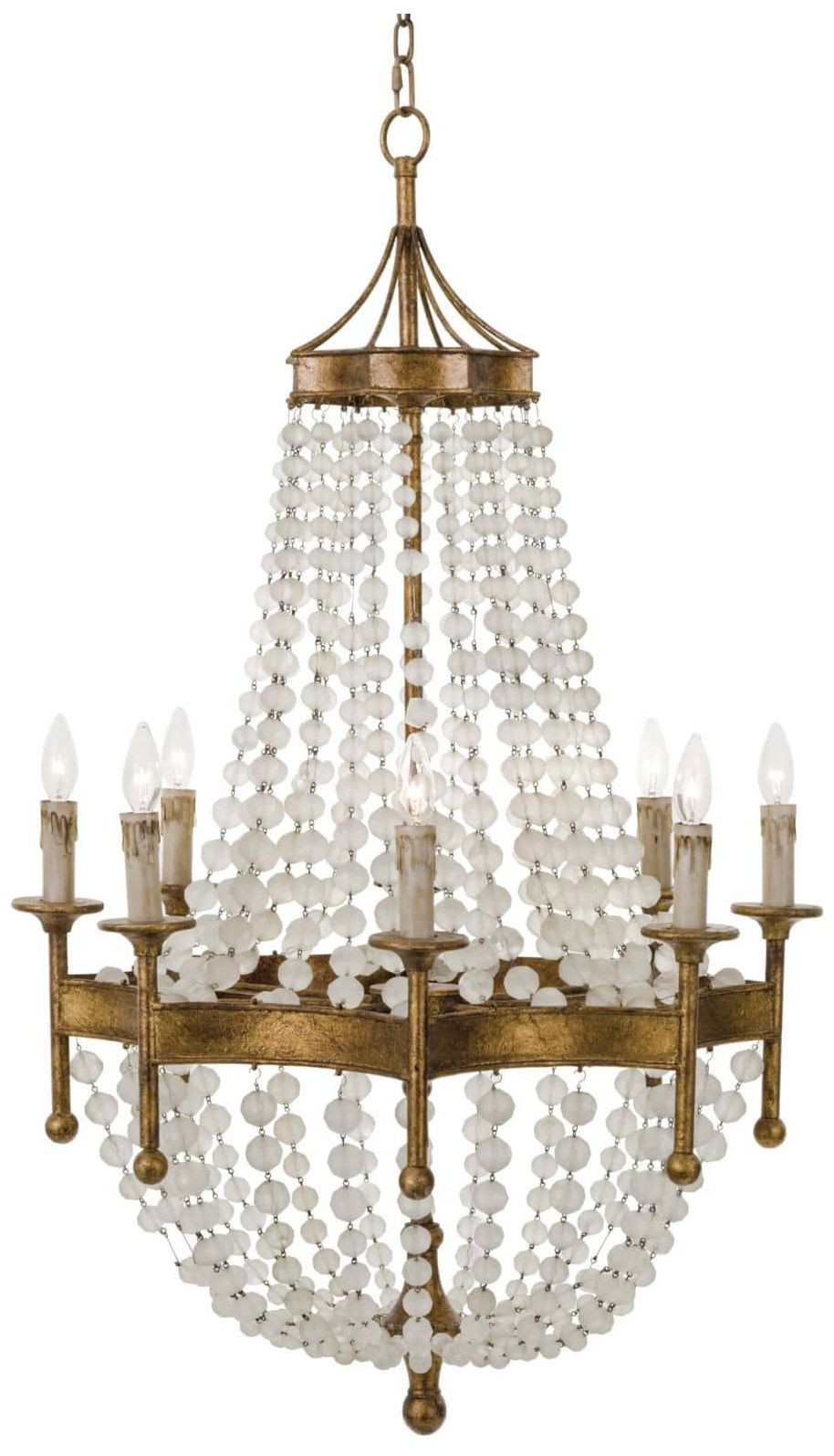 Frosted Crystal Bead Chandelier 50.25 Height
