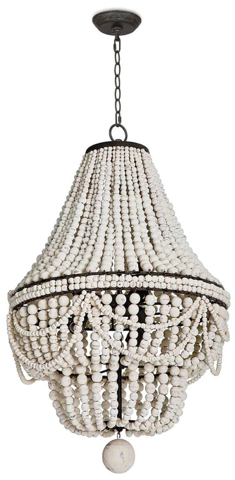Malibu Chandelier (Weathered White) 37.5 Height
