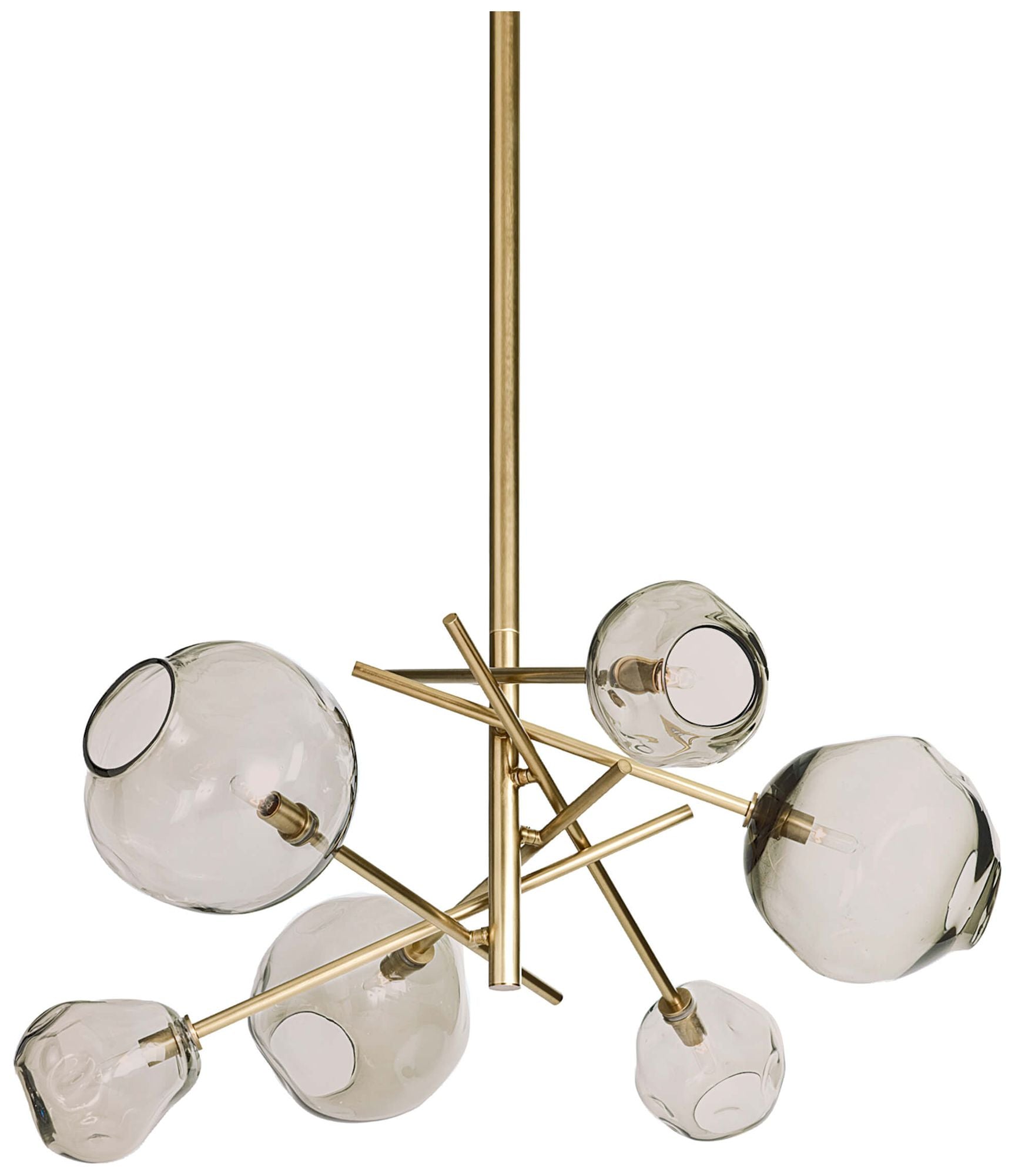 Molten Chandelier with Smoke Glass (Natural Brass) 20 H