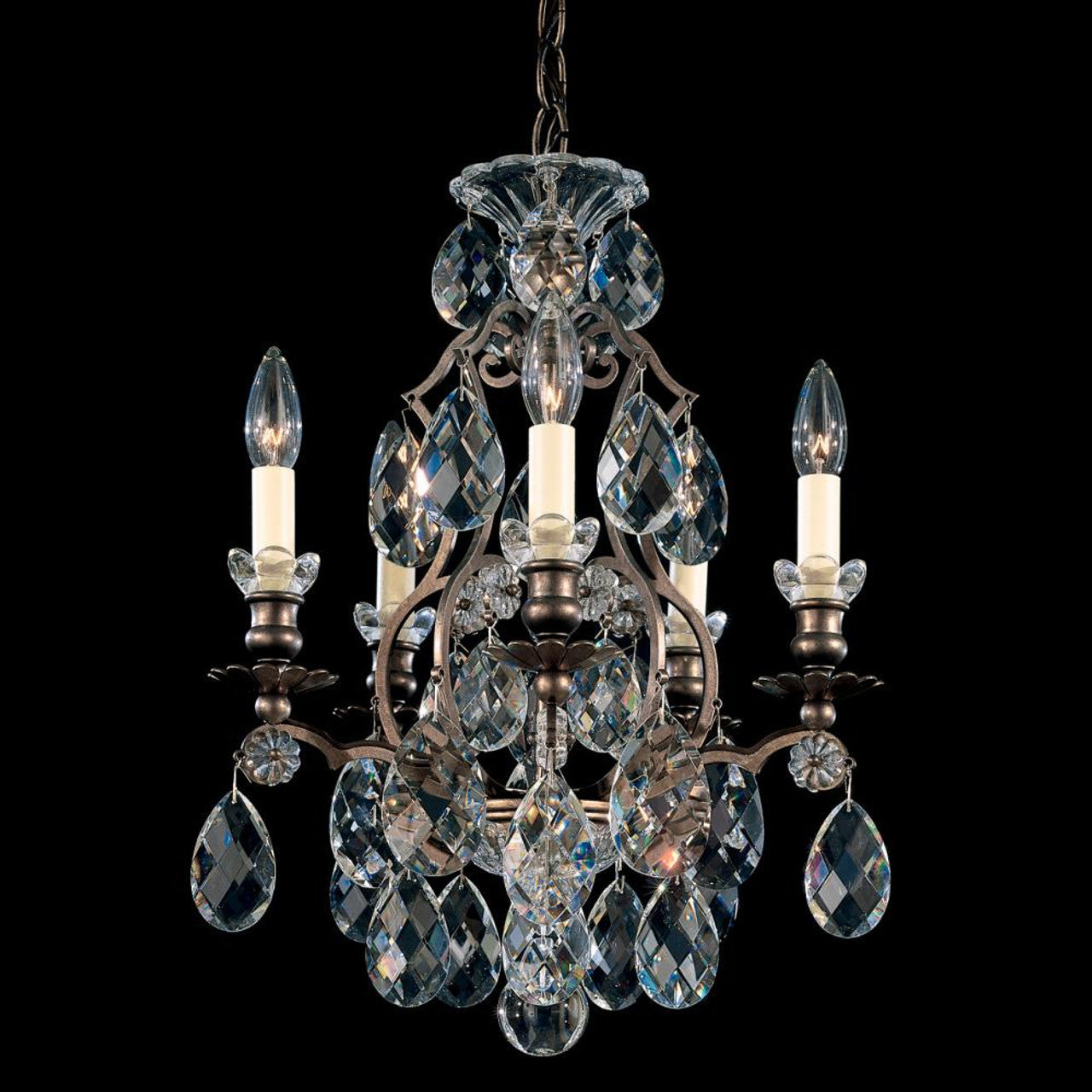 Sarella Chandelier, 8-Light, White, Clear Heritage