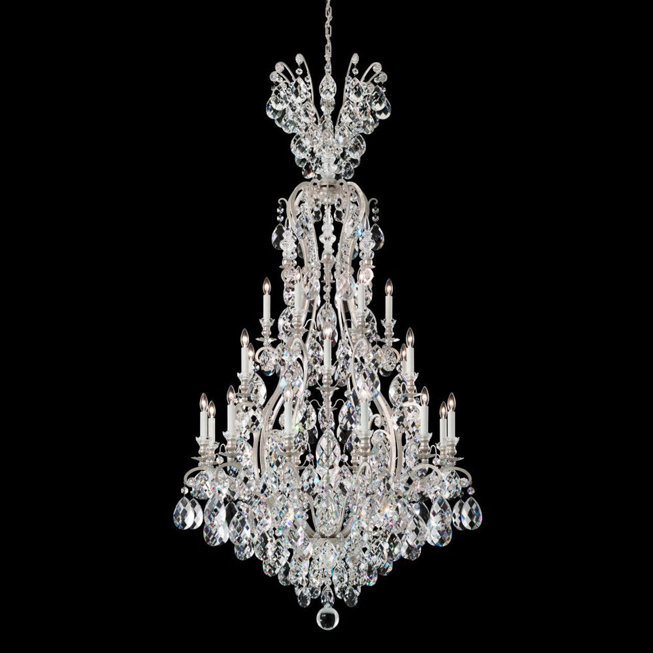 Renaissance Chandelier, 10-Light, Black, Clear Swarovski Crystal, 21"W (3780-51S 1HZRMN)