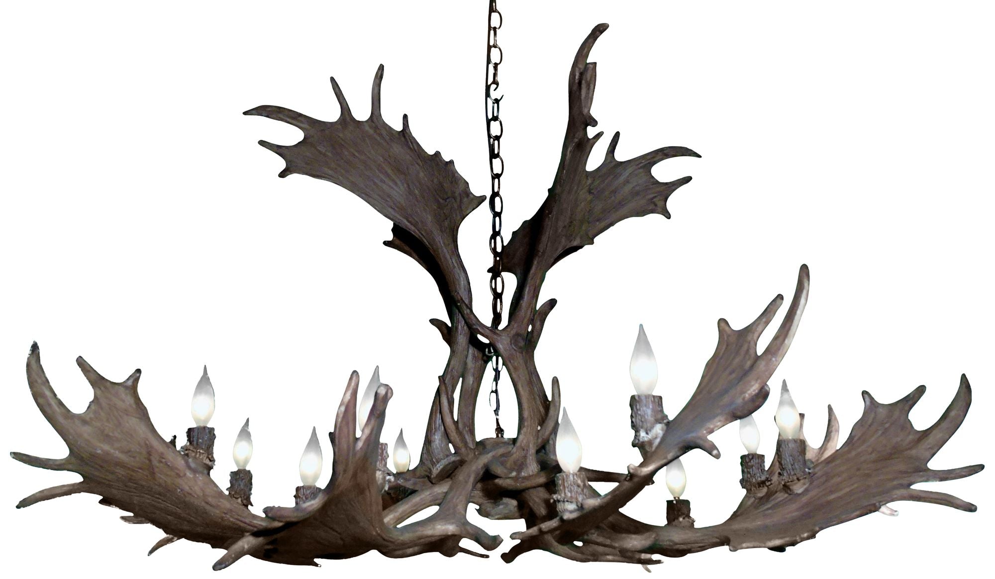 Resin Reproduction Antler 51"W Natural Brown Chandelier