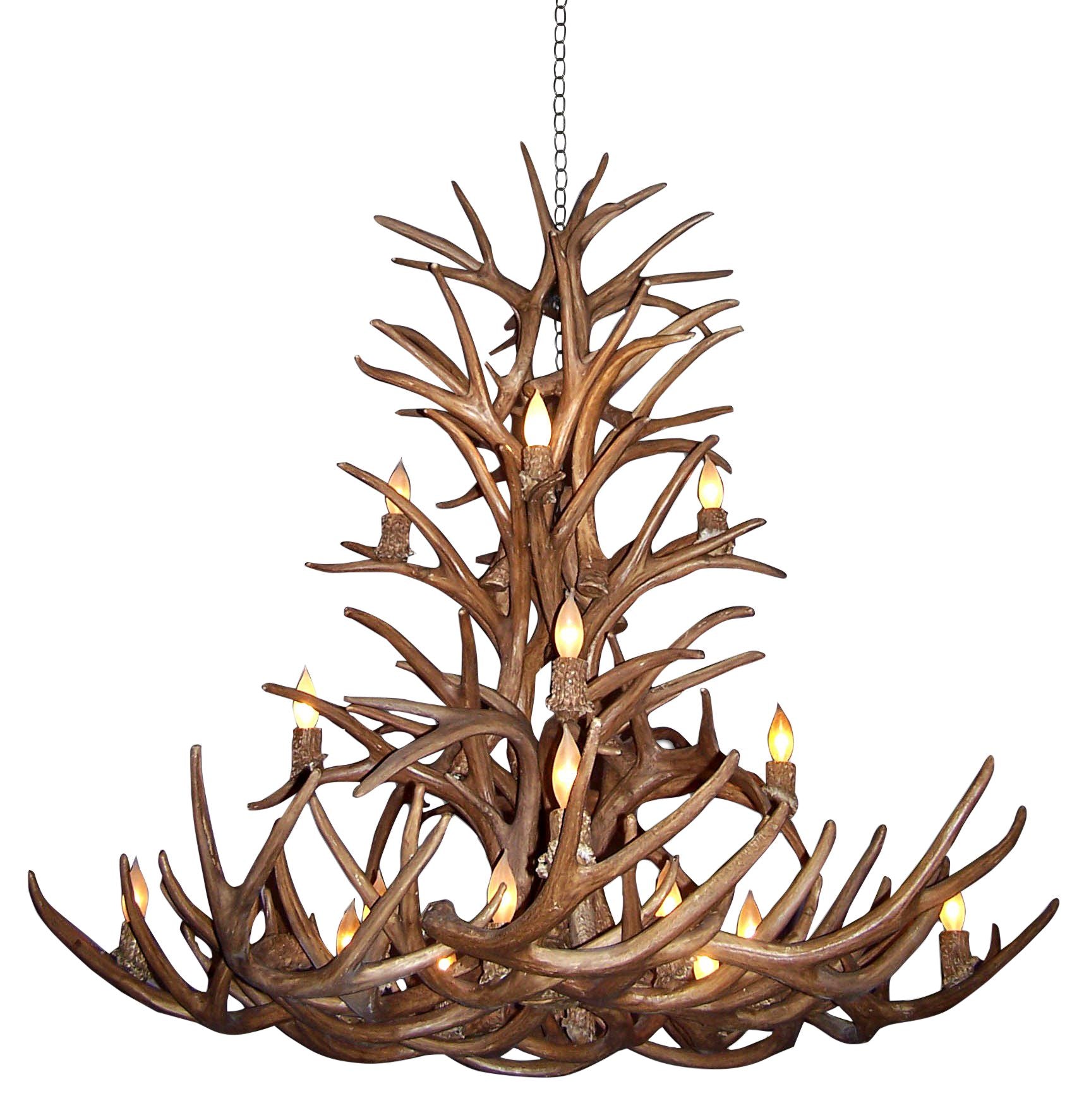 Resin Reproduction Antler 52"W Natural Brown Chandelier