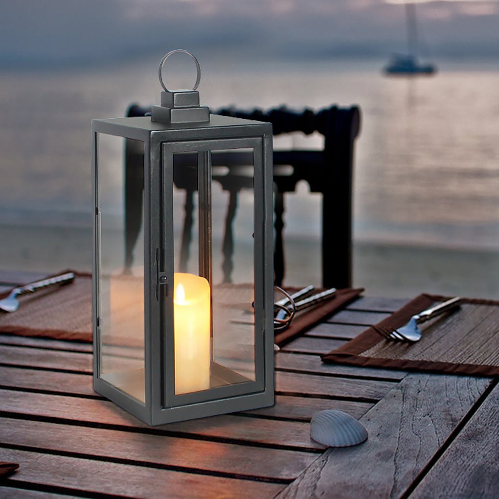 Glass Candle Holder DC 5V LED Black Contemporary Portable Exterior Floor, table lamp, main view, Tianguang Select