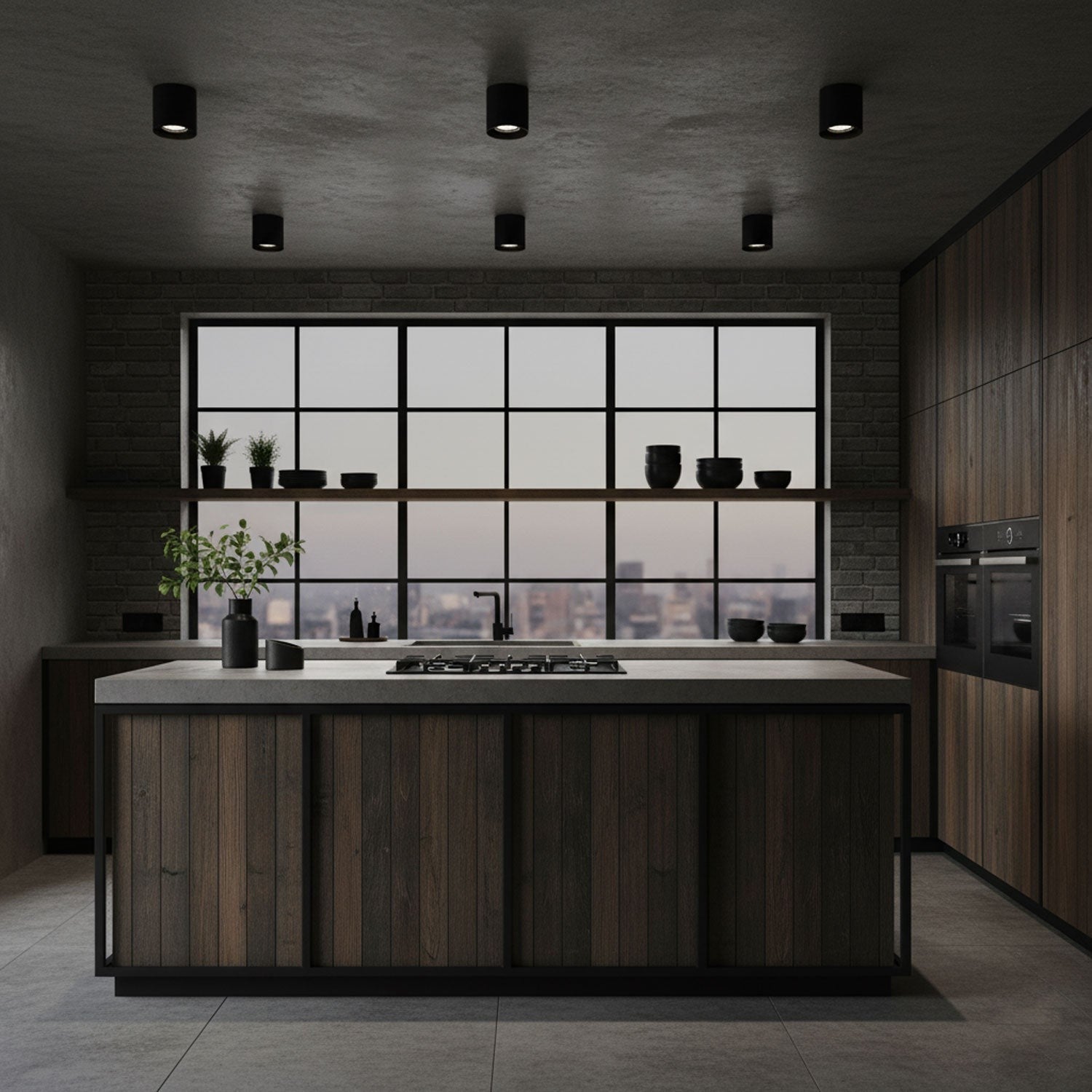 Ridge Edge Flush Ceiling Light