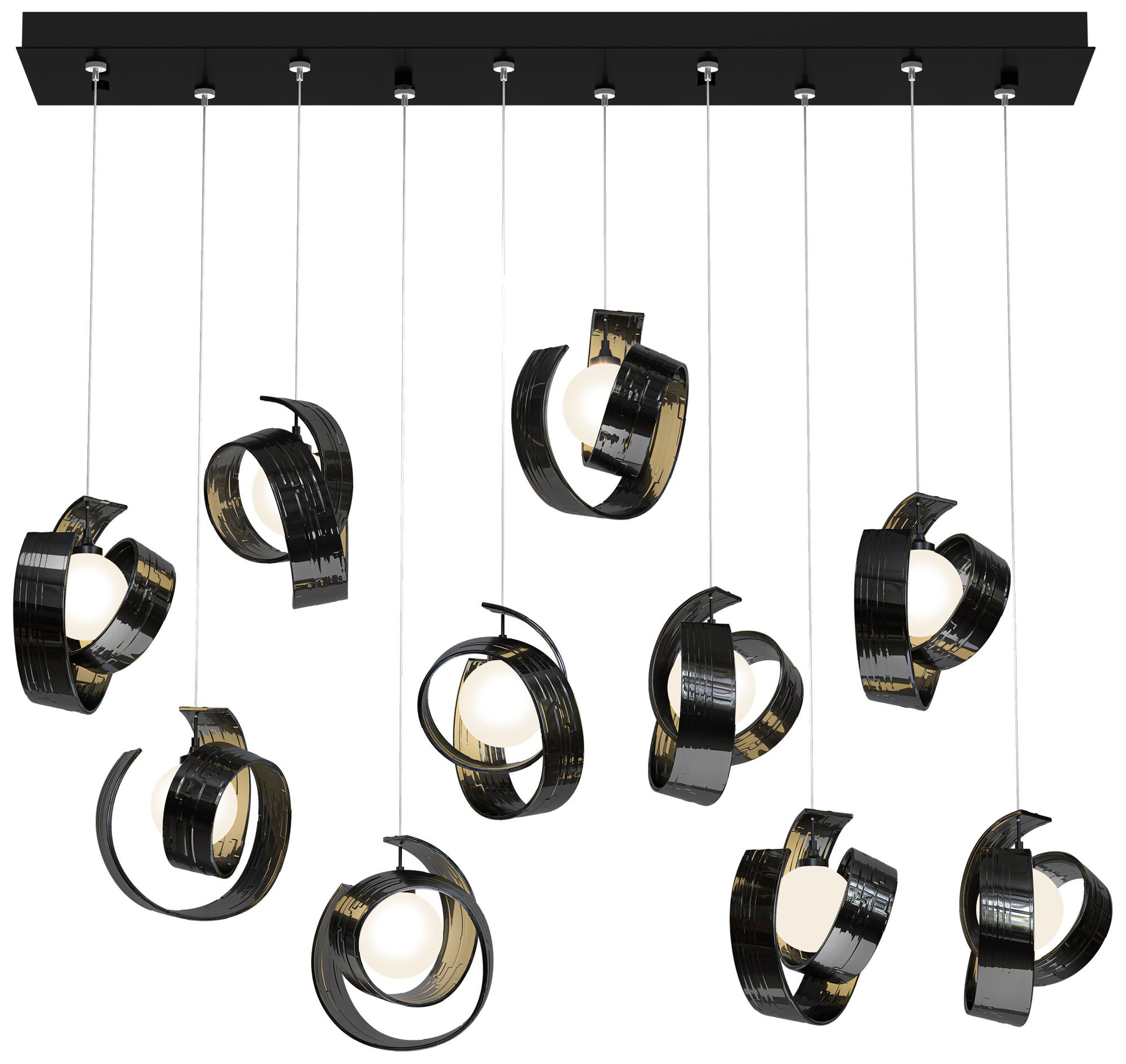 Riza 10-Light Ink Pendant with Opal Glass