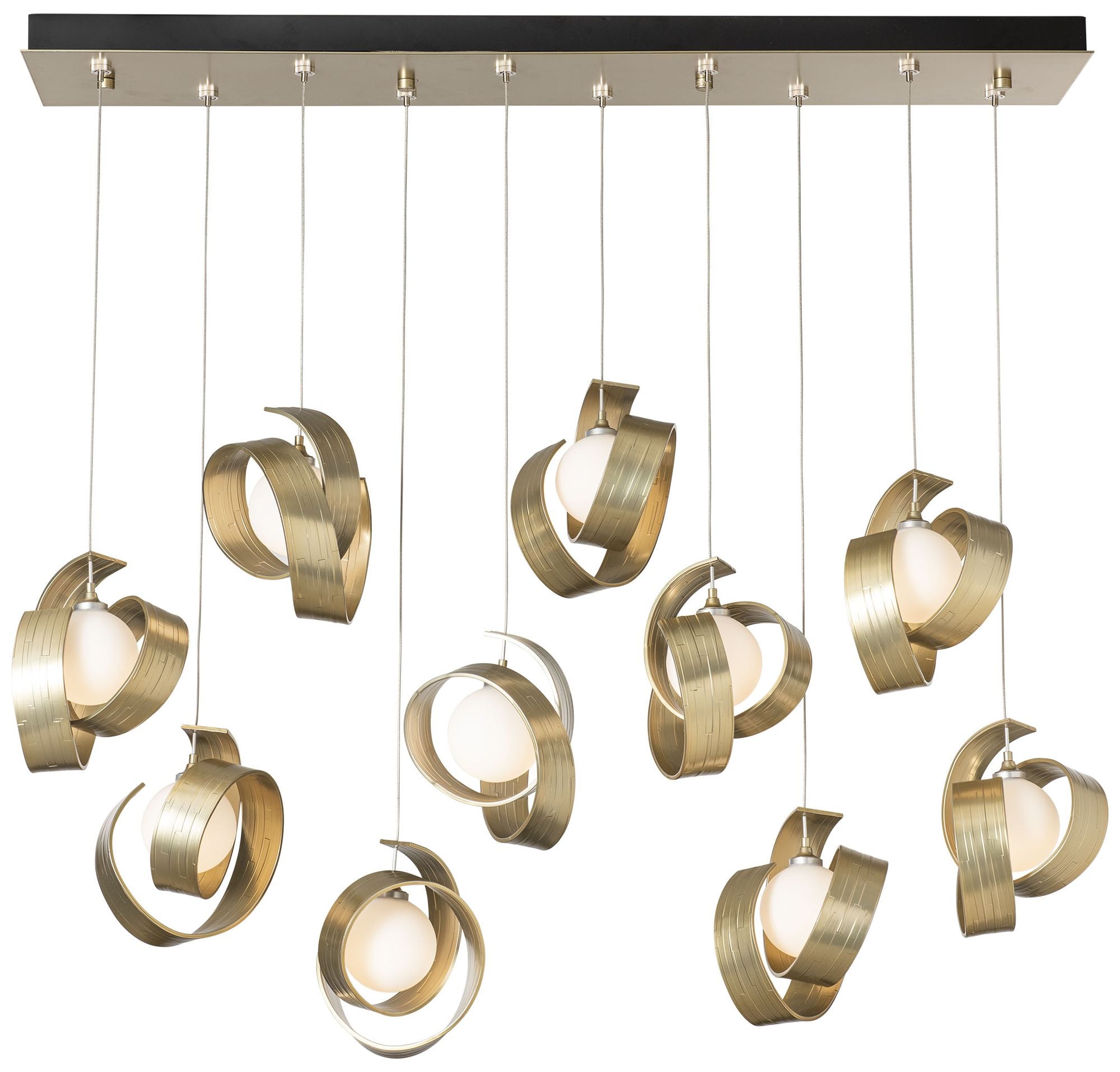 Riza 10-Light Modern Brass Pendant