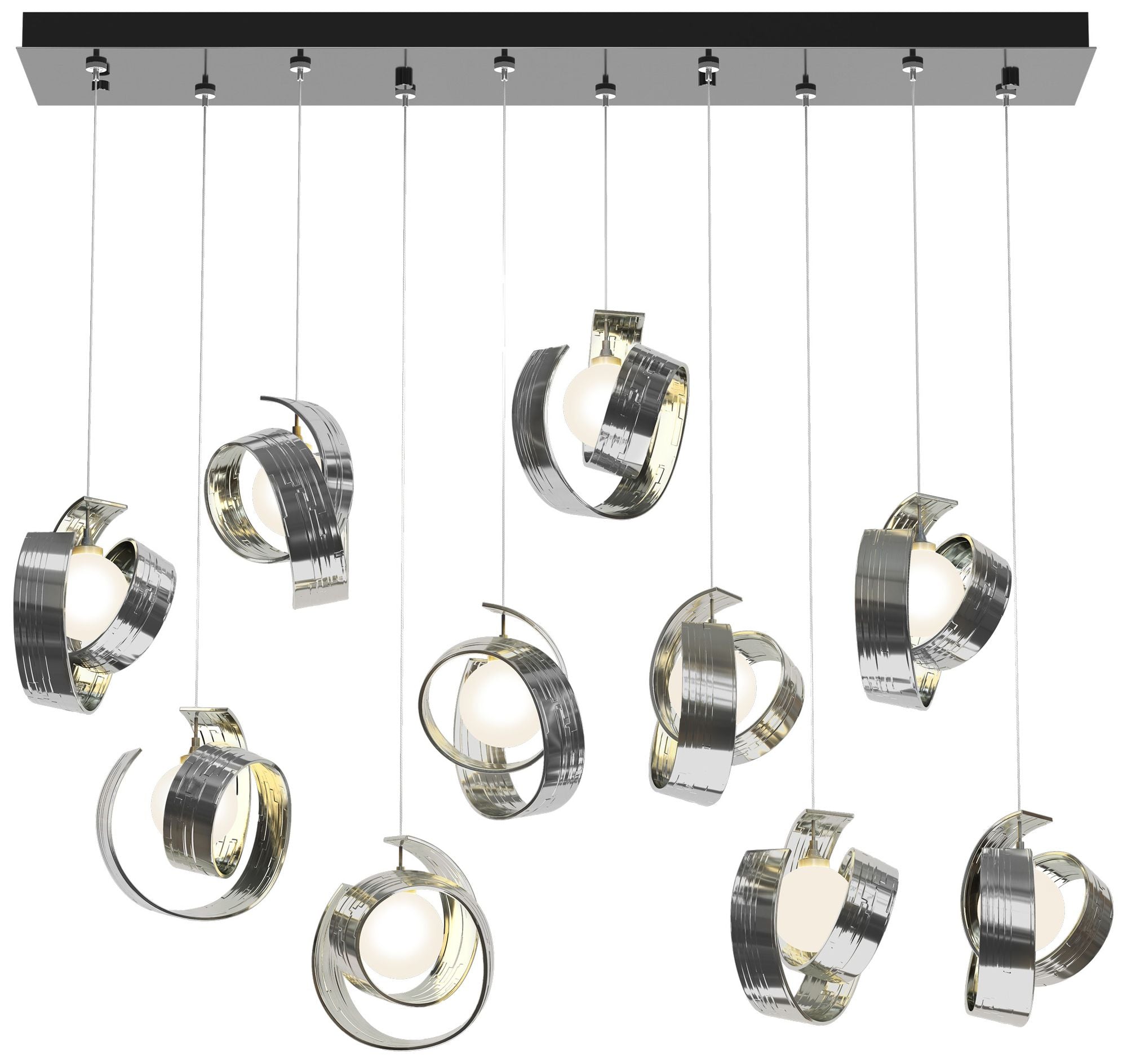 Riza 10-Light Sterling Pendant with Opal