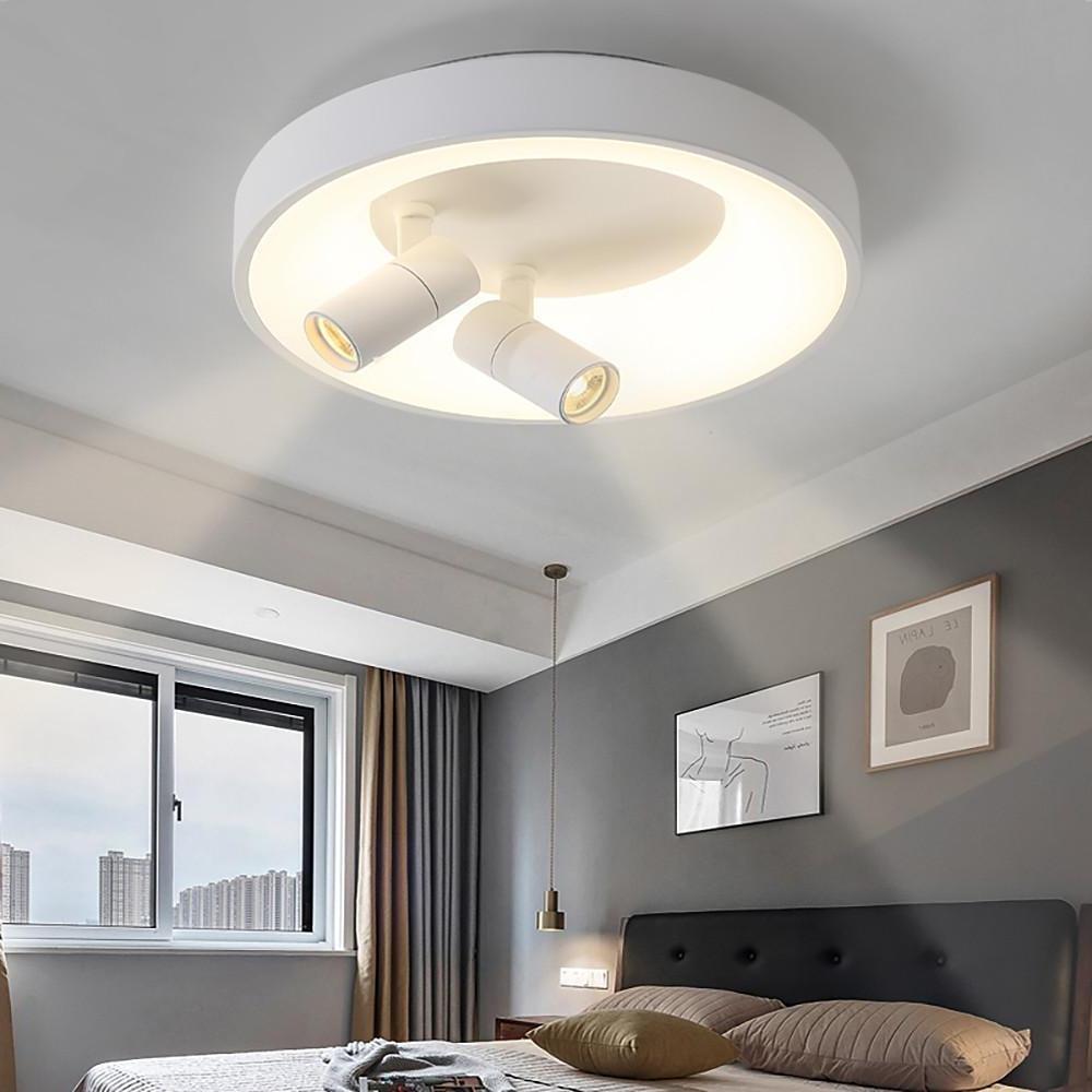 LED Circle White Black Flush Mount Lights