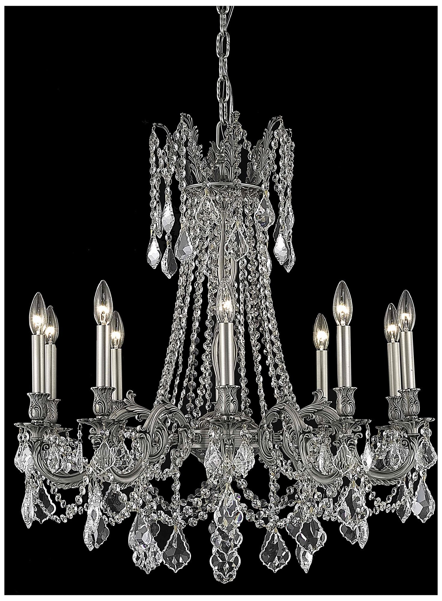 Rosalia 10-Light Pewter Chandelier Clear