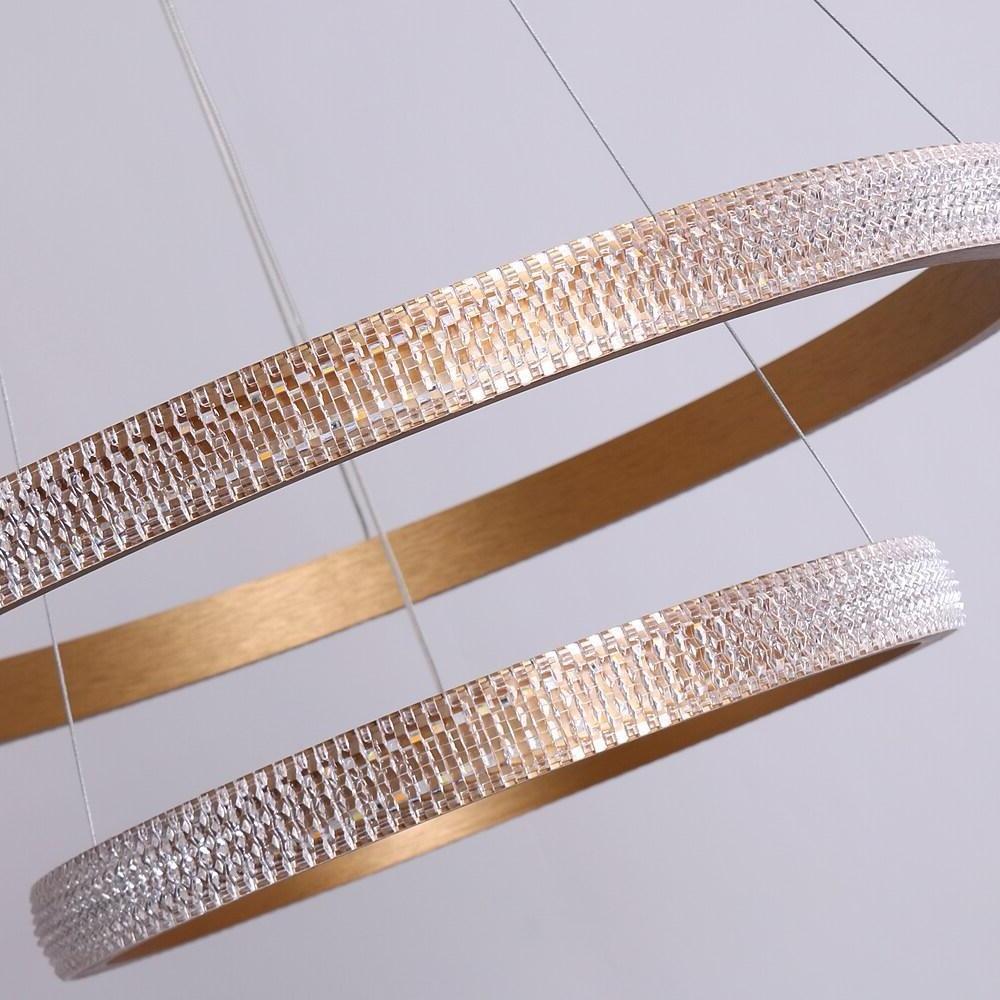 Circle Dining Room Chandelier Aluminum Acrylic Kitchen