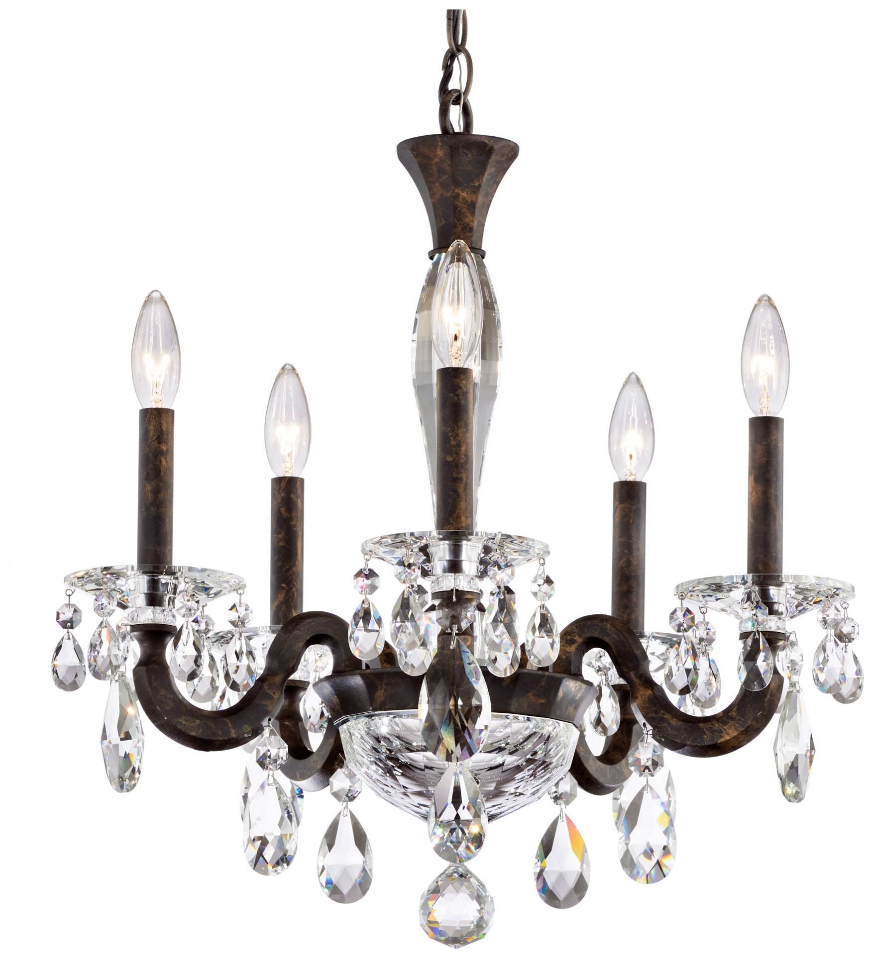 San Marco 22"H X 20.3"W 5-Light Crystal Chandelier in Hrlm