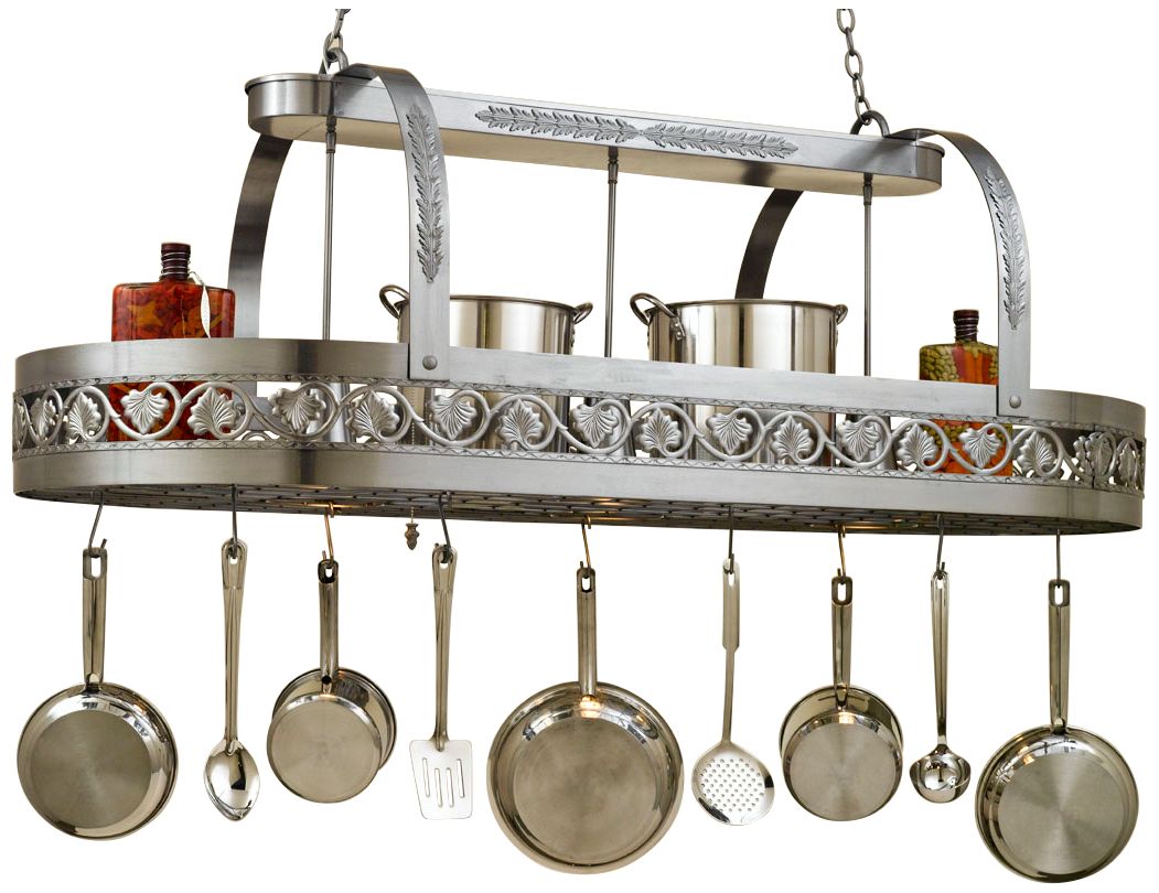 Sandra Lee Leaf 65" Wide Satin Steel Pot Chandelier