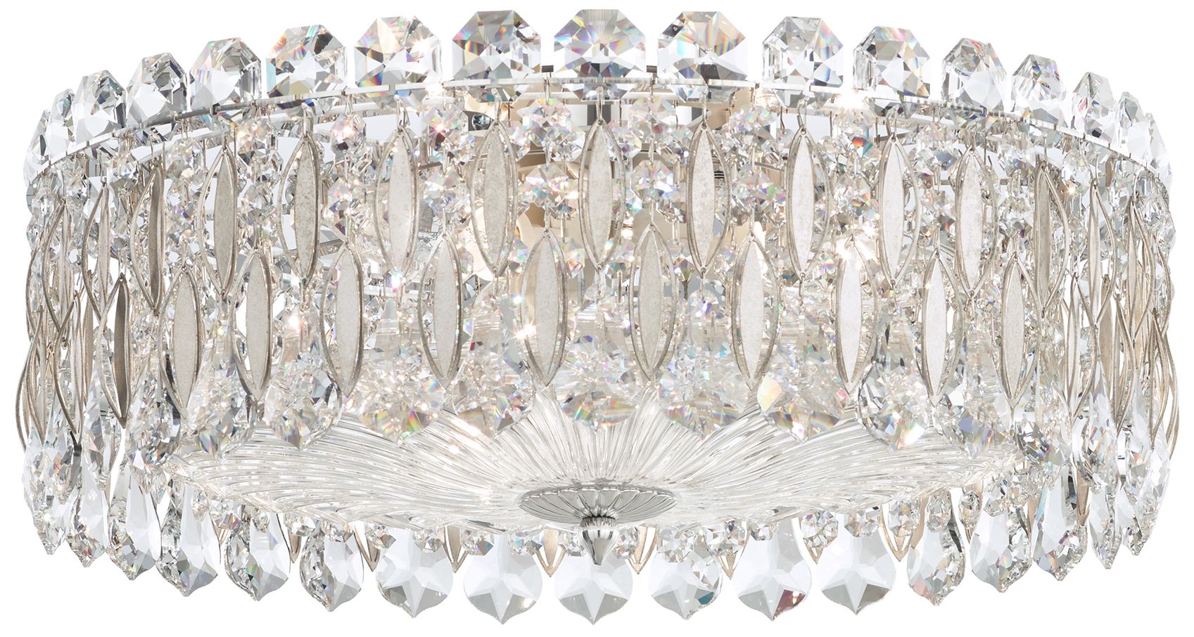 Sarella 6.5"H X 3-Light Crystal Flush Chandelier