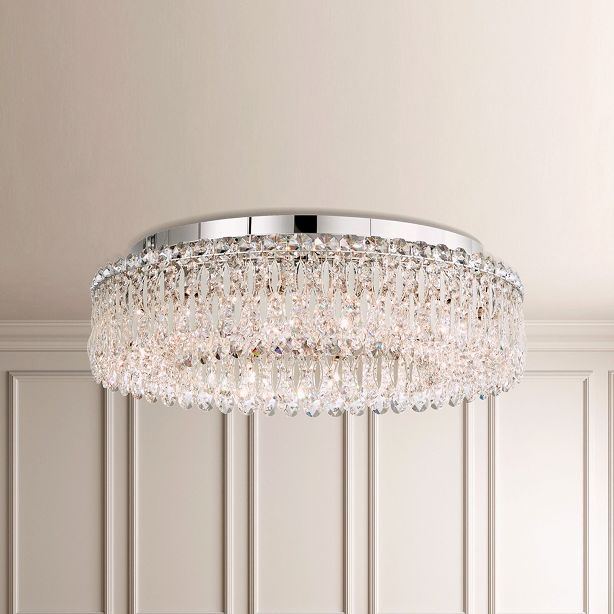 Sarella 7.5"H X 12-Light Crystal Flush Chandelier