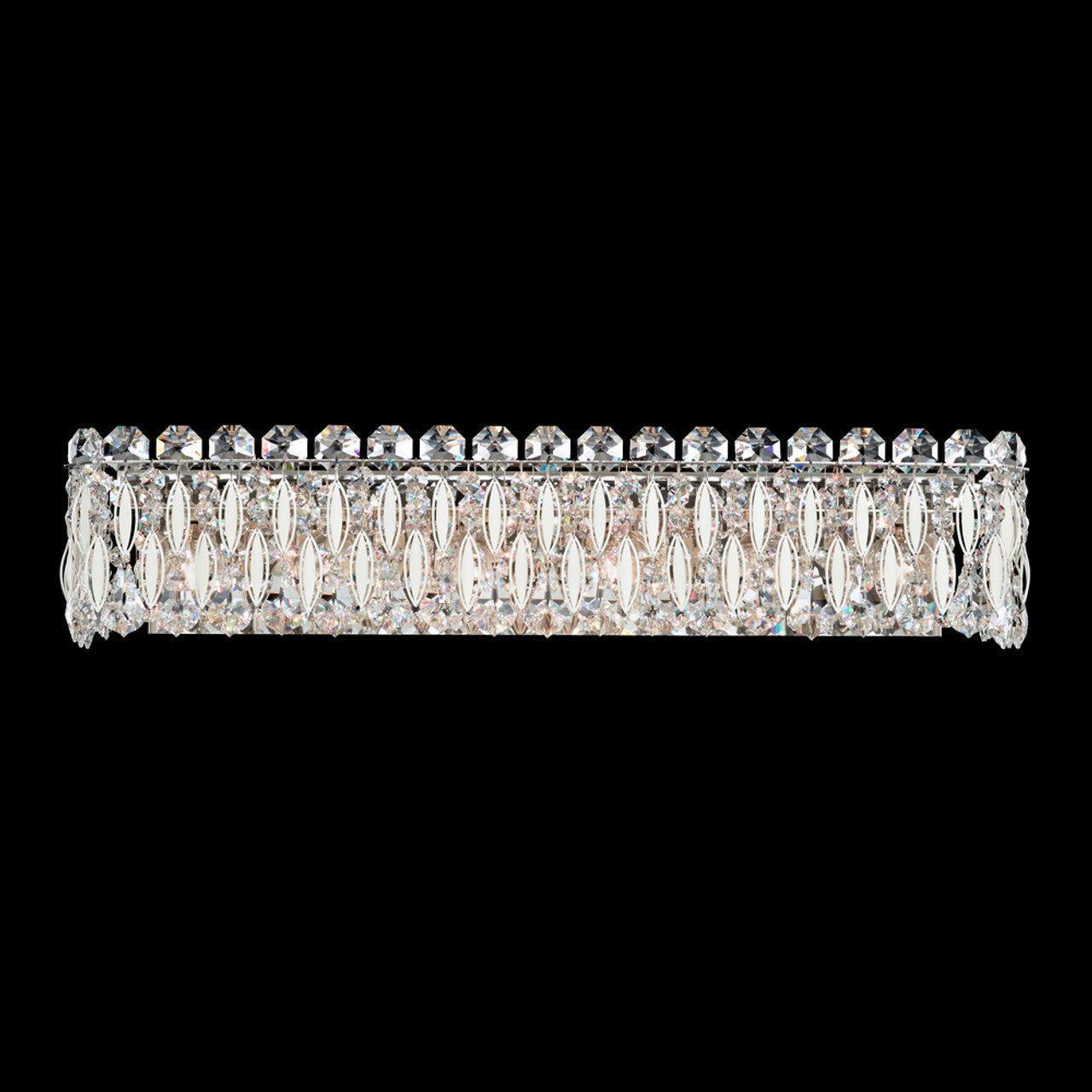 Sarella Bath Vanity, 6-Light, White, Clear Wall Sconce